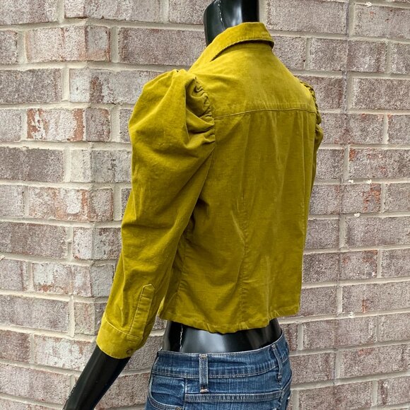7th Ave Design Studio Small Corduroy Cropped Puff Shoulder Jacket Sz S - Picture 5 of 13